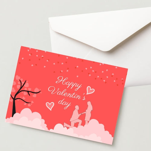 Premium Valentine's Day Greeting Card 300 GSM Cold Pressed Paper with 1 Envelope