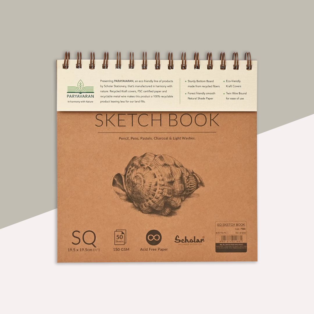 Scholar Paryavaran Square Sketch Book - 50 Sheets (Pack of 1) - Topperskit LLP