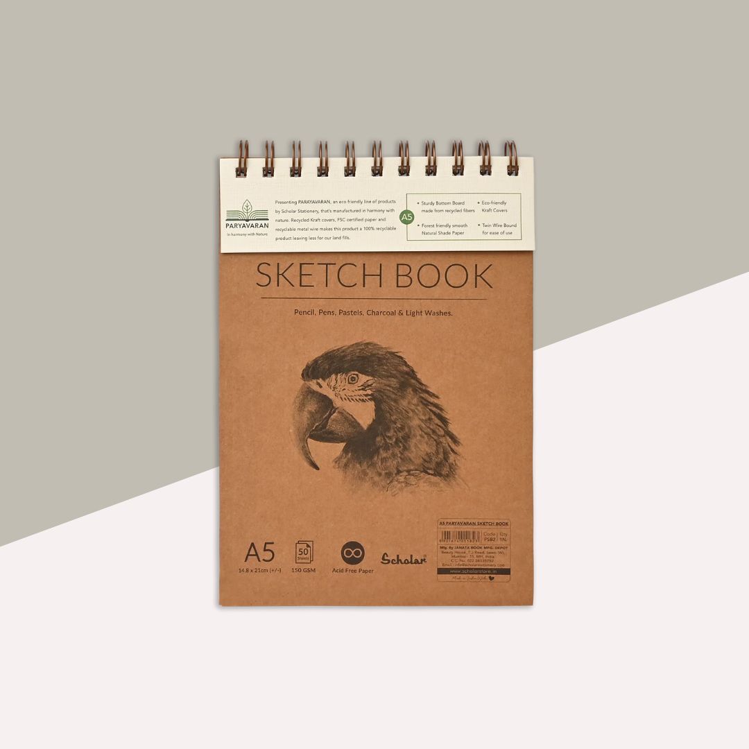 Scholar Paryavaran A5 Sketch Book - 50 Sheets (Pack of 1) - Topperskit LLP