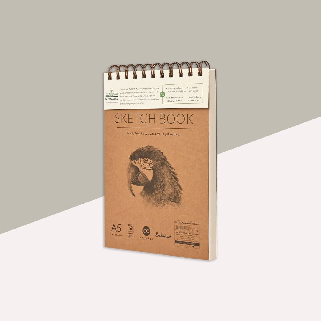 Scholar Paryavaran A5 Sketch Book - 50 Sheets (Pack of 1) - Topperskit LLP