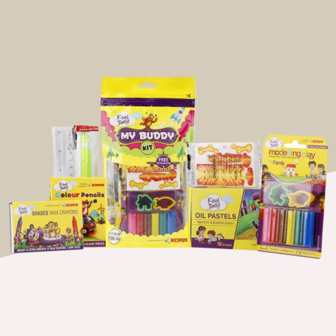 Kores My Buddy Kit: Premium 7-Piece Assorted Art Set for Creative Adventures, Perfect for Gifting and Artistic Exploration ( Pack of 1 ) - Topperskit LLP