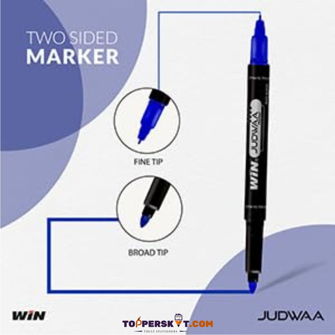 WIN Judwaa Dual Tip CD/DVD/OHP Marker Pens – Blue Ink : Versatile Writing Tools For Office ( Pack for 1 ) - Topperskit LLP