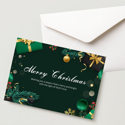 Christmas Greeting Card- 300 GSM Paper with Envelope (Pack of 1)