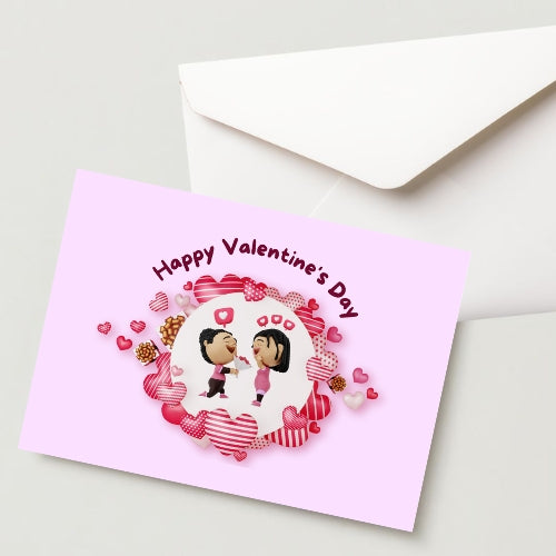 Premium Valentine's Day Greeting Card 300 GSM Cold Pressed Paper with 1 Envelope