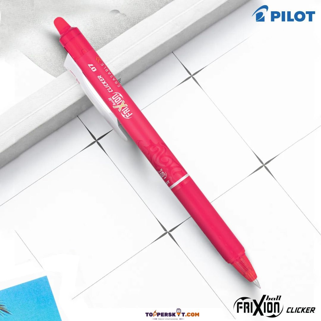 Pilot Frixion Clicker Erasable Roller Ball Pen – Coral Pink( Pack of 1 )