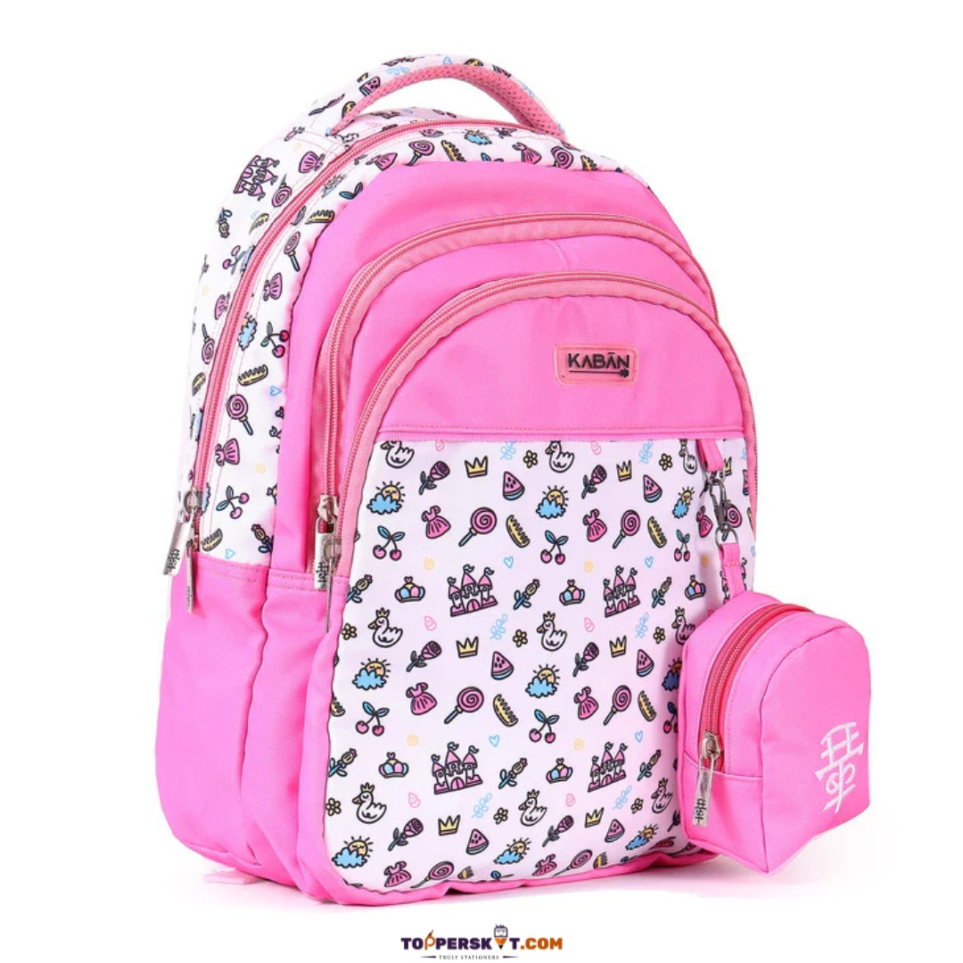 Kaban Pink Blossom Backpack – 20L Stylish &Durable Bag for School & Travel (Pack of 1)
