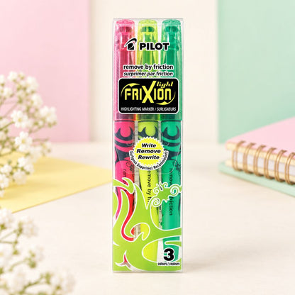 Pilot Frixion Highlighter Marking Pen – Write, Remove & Rewrite (Pack of 3)