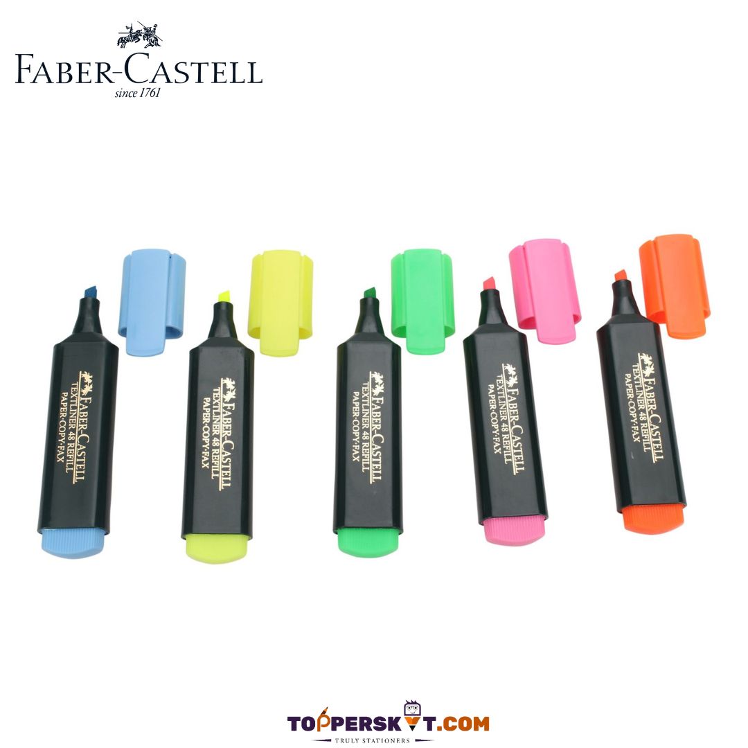 Faber-Castell Textliner: Bright, Versatile, and Refillable Highlighters - Assorted ( Pack Of 5 ) - Topperskit LLP