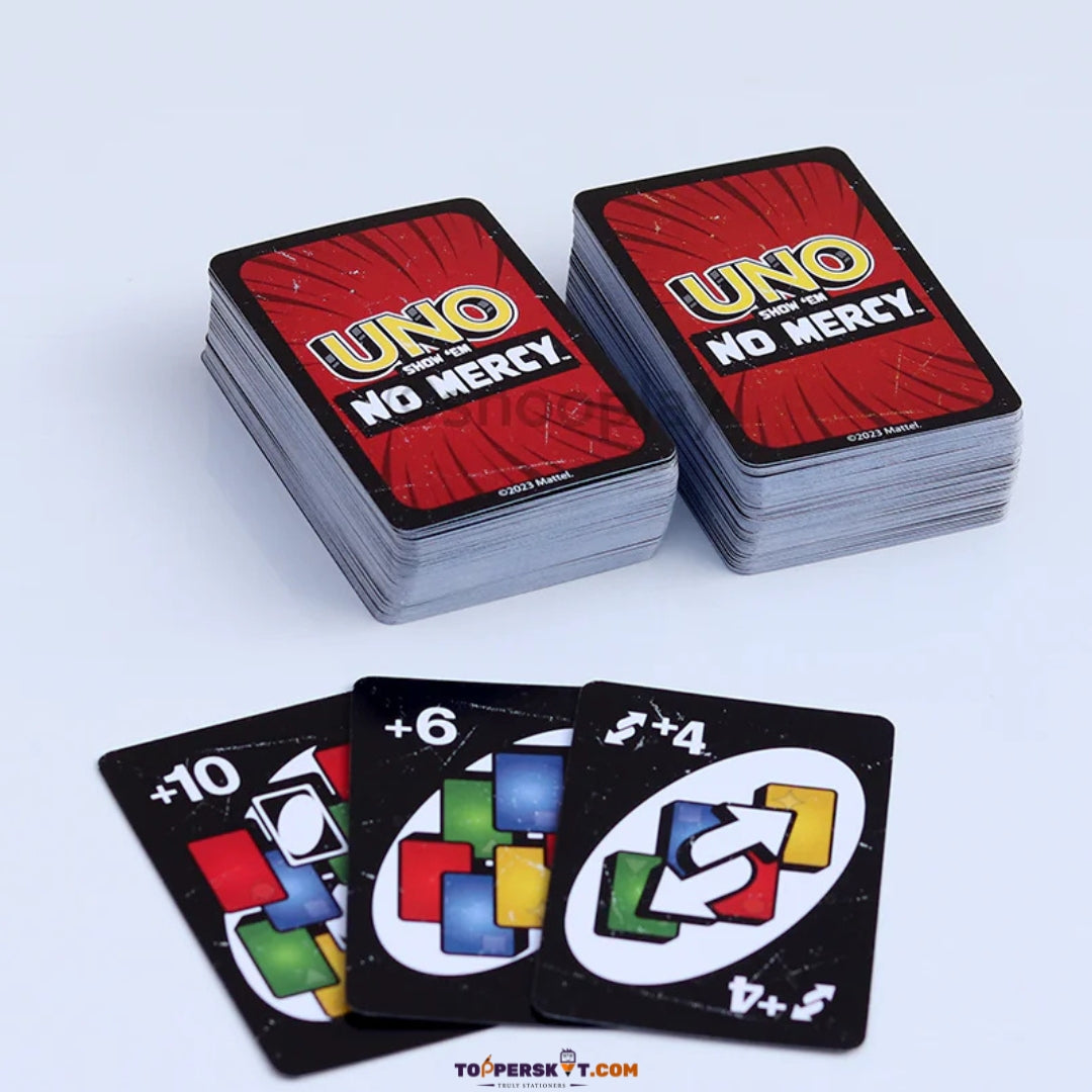 UNO - Show No Mercy Card Game Fast-Paced Fun for All Ages (Pack of 1)