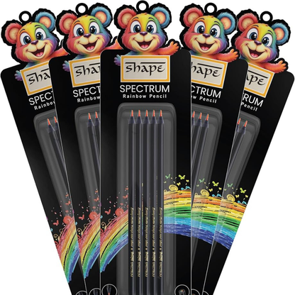 Shape Spectrum Multicolor Wooden Rainbow Pencil (Pack of 5)