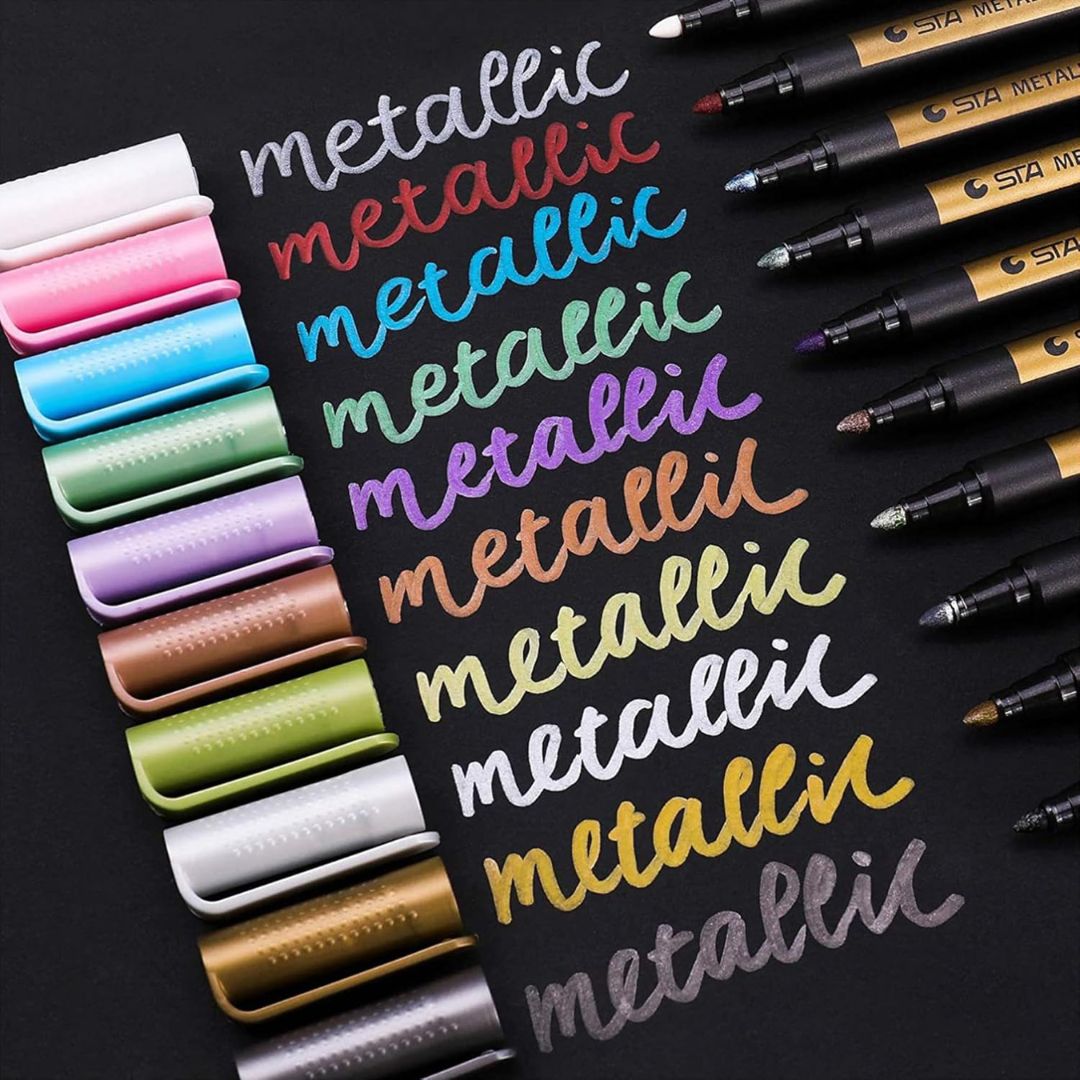 Metallic Color Marker Pen Bullet Tip (Pack of 10)