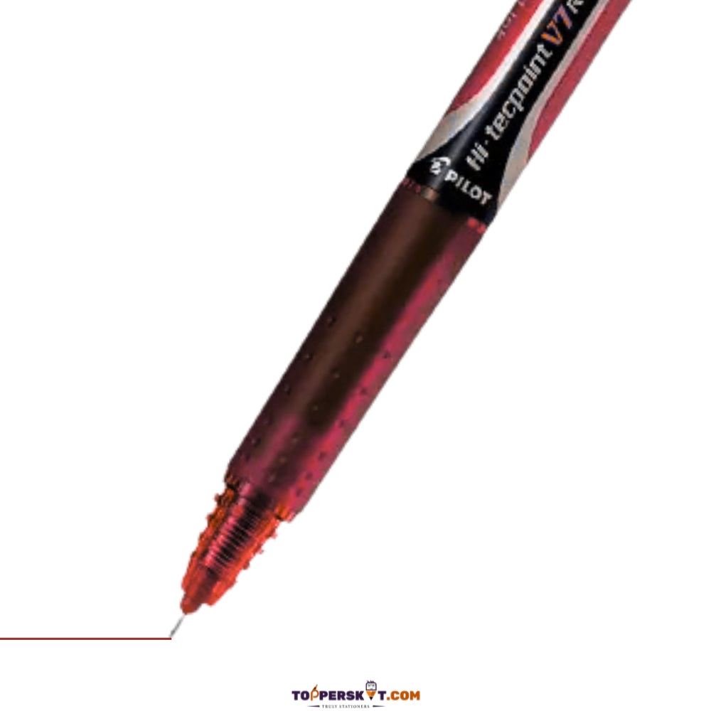 Pilot Hi-Tecpoint V7RT Roller Ball Pen- Red (Pack of 1)