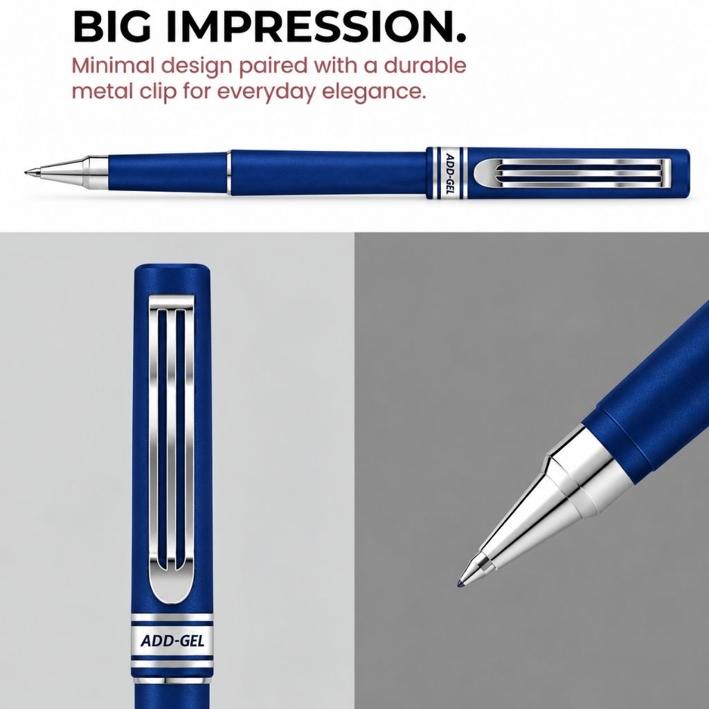 Add Gel BRP-100 Ball Roller Pen Blue - Side View