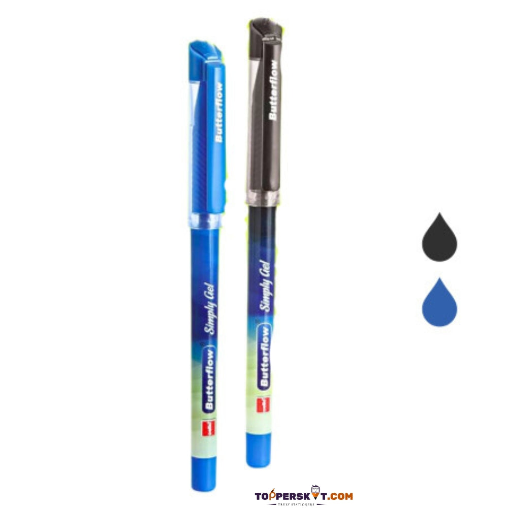 Cello Butterflow Simply Gel Pen - Black (Pack of 1)