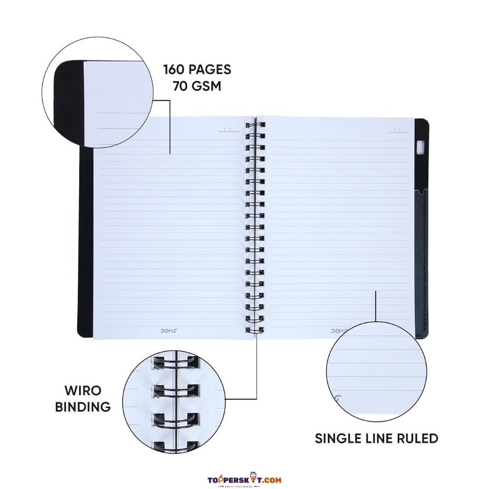 DOMS A4 Size 1 Subject Notebook- 70 GSM for College and Office Use ( Pack of 1 )