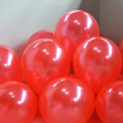 Party Balloons - Red Metallic, Made from Natural Rubber Latex (Pack of 50)