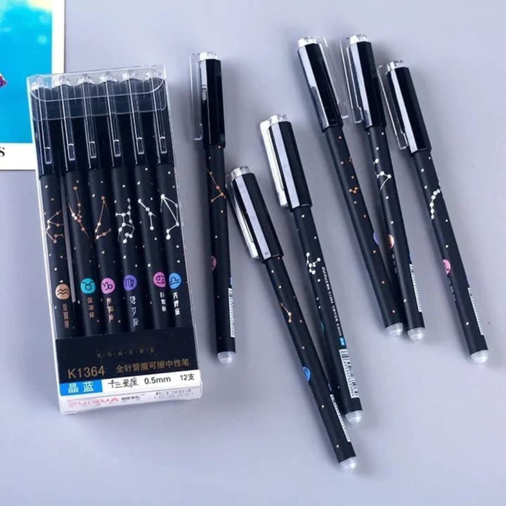(10 Pcs.) Space-Themed Erasable Gel Pen - Blue