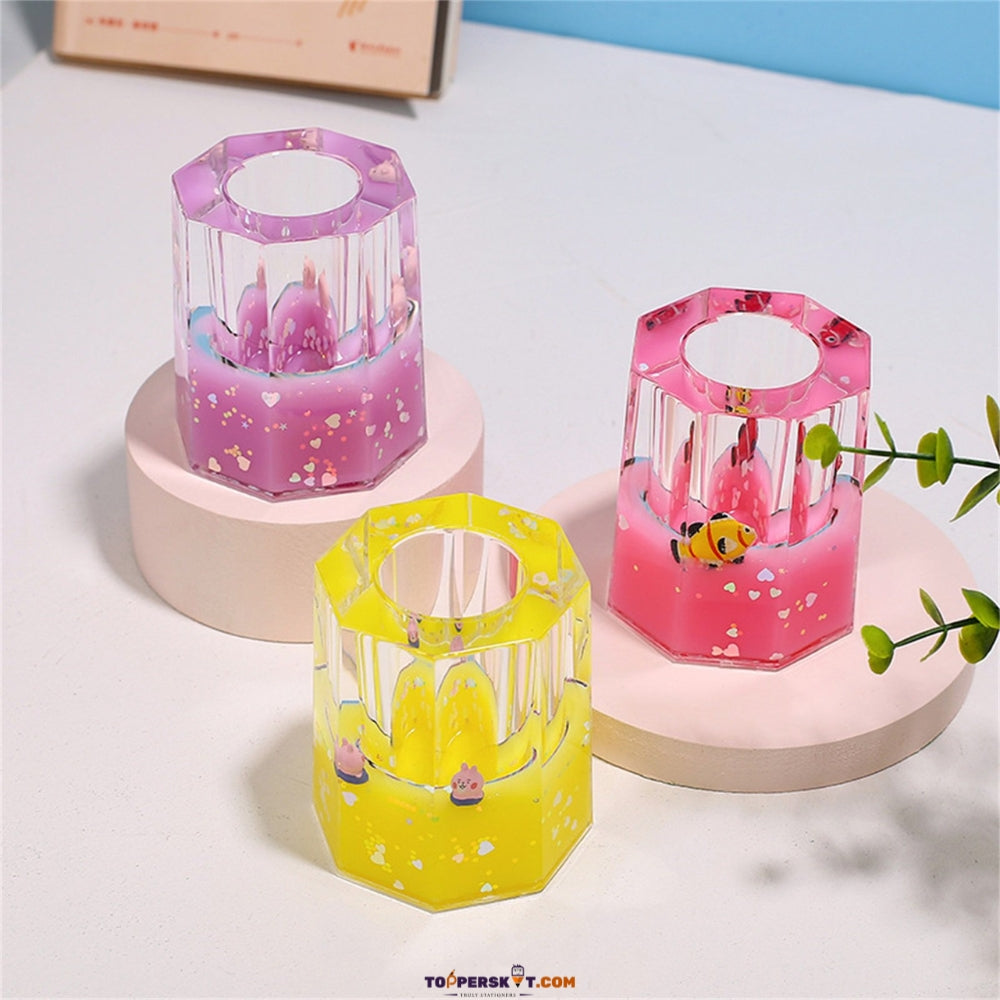 Crystal Hexagon Temperature-Sensitive Pen Holder (Pack of 1)