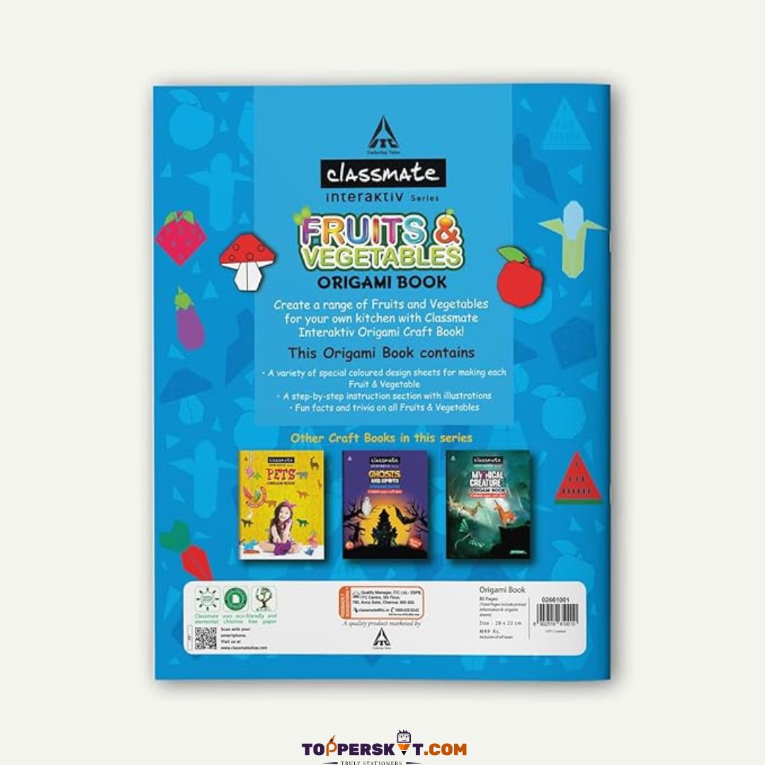 Classmate Interaktive Series Fruits & Vegetables Origami Book (Pack of 1)