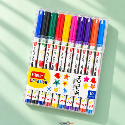 Flair Hotline Fineliners- Multicolour ( Pack Of 10 )