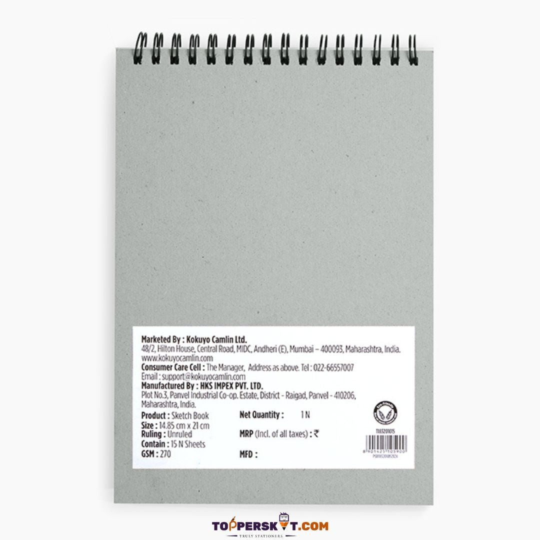 Camel A5 Sketch Book - 270 GSM, Unruled, 15 Sheets (Pack of 1)