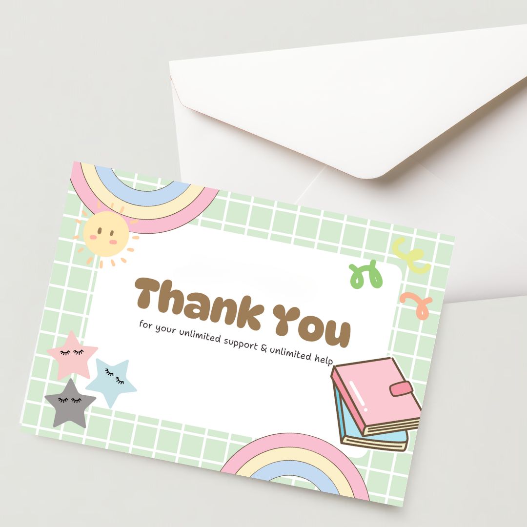 Thank You greeting Card - Premium 300 GSM Paper with Envelope (Pack of 1)