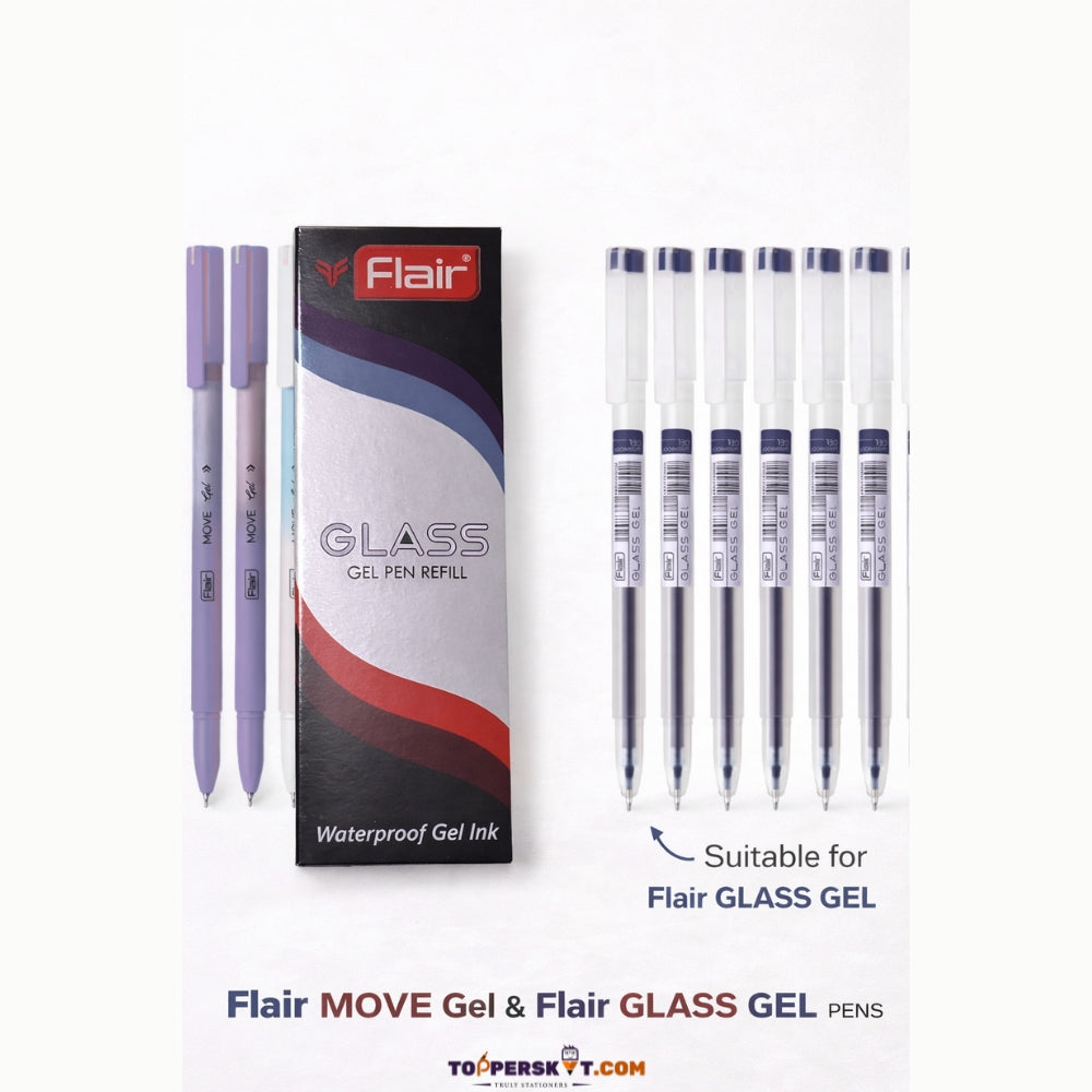 (10 Pcs.) Flair Glass Gel Pen Refill – Black
