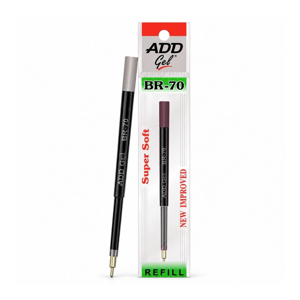 Close-up of ADD Gel BR-70 Super Soft Ball Pen Refill - Black
