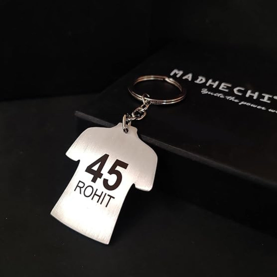 Metal Cricketer Jersey Rohit Keychain - Perfect Gift for Cricketer (Pack of 1)