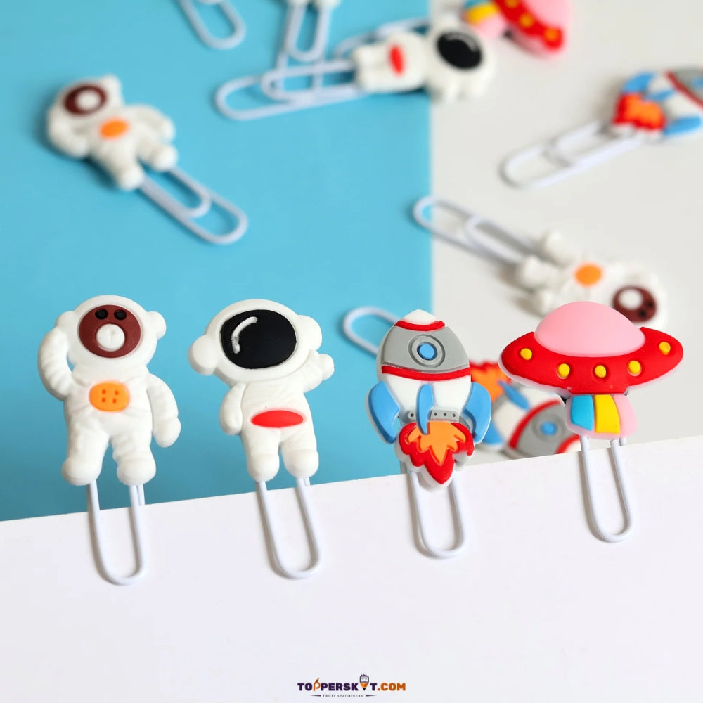 Space Journey Bookmark Paper Clip  – Assorted Color (Pack of 4 )