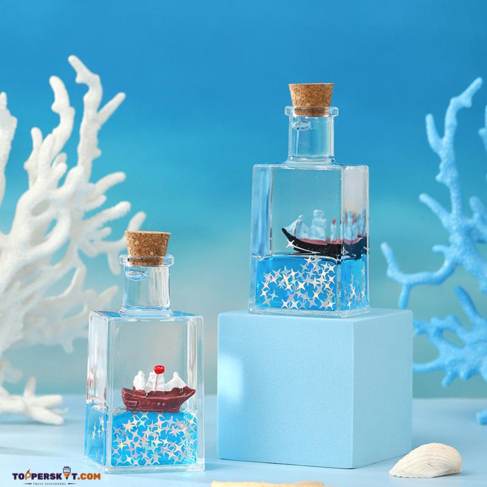 Small Creative Fluid Liquid Drifting Wine Bottle Paper Weight (Pack of 1)