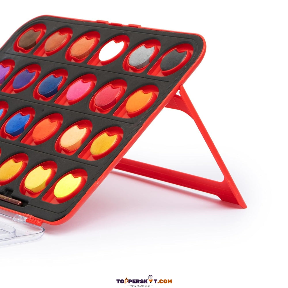 Camel Color Pad 24 Shades – Cool Color Drop Design with Paint Stand (Pack of 1)