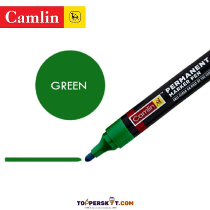 Camlin Permanent Marker Pen - Green: Bold, Refillable, and Versatile ( Pack Of 1 ) - Topperskit LLP