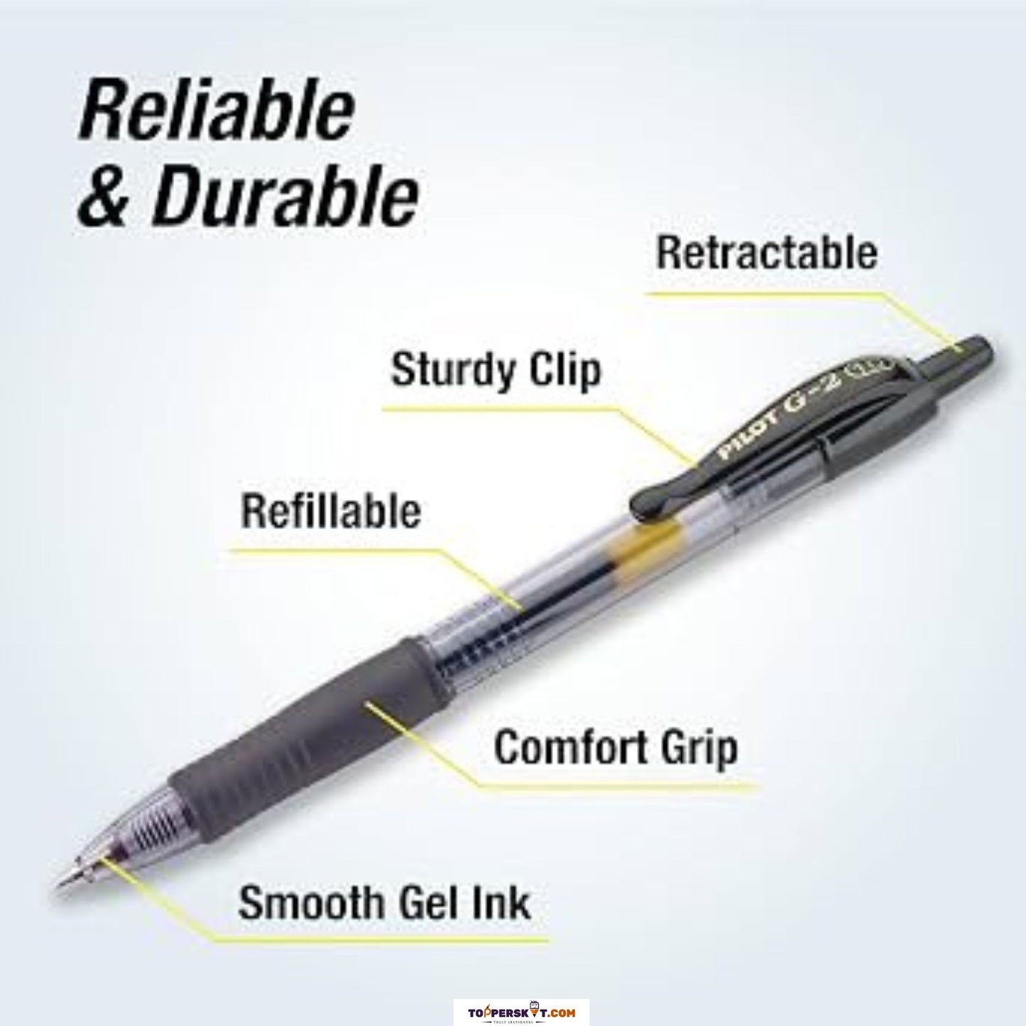 Pilot G-2  Retractable Roller Gel Pen- Black (Pack of 1)