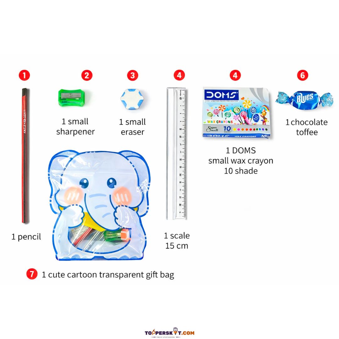 Cute Elephant Design Transparent Gift Kit- Perfect Gifting Option For Kids (Pack of 1)