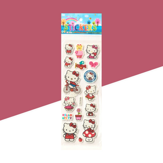 3D Small Cute kitty Cartoon Sticker for Kids – Assorted Shapes (Pack of 1)