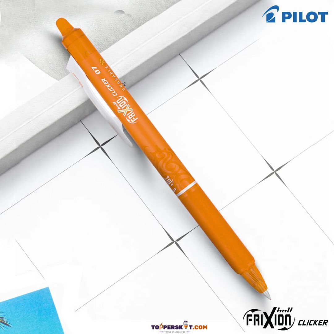 Pilot Frixion Clicker Erasable Roller Ball Pen –Apricot Orange ( Pack of 1 )