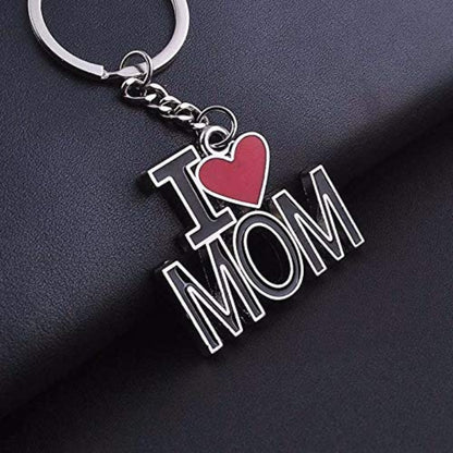 I Love Mom Cute Metal Keychain (Pack of 1)