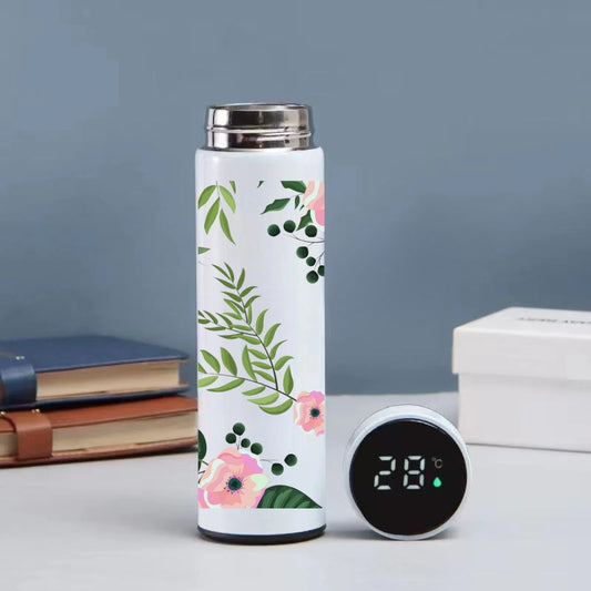 Printed Temperature Water Bottle - 500ml, Metal Bottle with LED Display (Pack of 1)