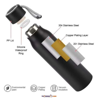 Vacuum Insulated Stainless Steel Fashion Sport Bottle-550ml (Pack of 1)