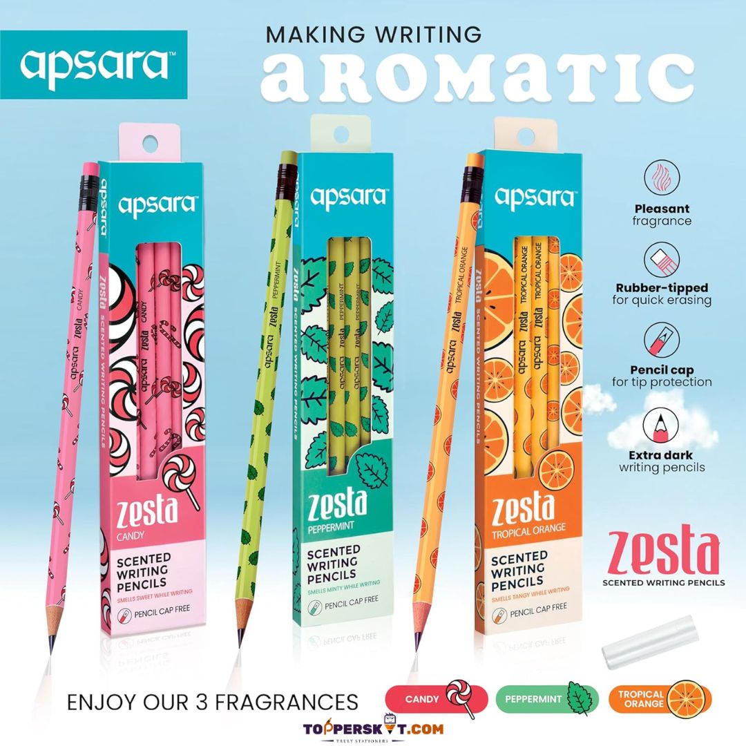 Apsara Zesta Writing Pencils with Pleasant Fragrance (Pack of 6)