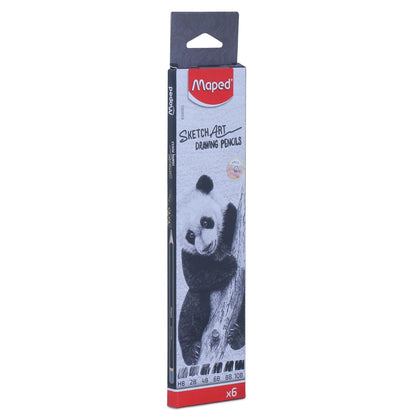 Maped Sketch Art Drawing Pencil -HB, 2B, 4B, 6B, 8B, 10B (Pack of 6 )