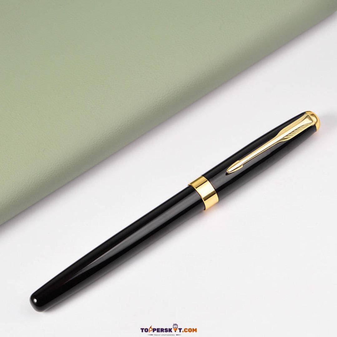 Classic Black Body Metal Ball Pen – Customizable Corporate Gift Pen - Blue (Pack of 1)
