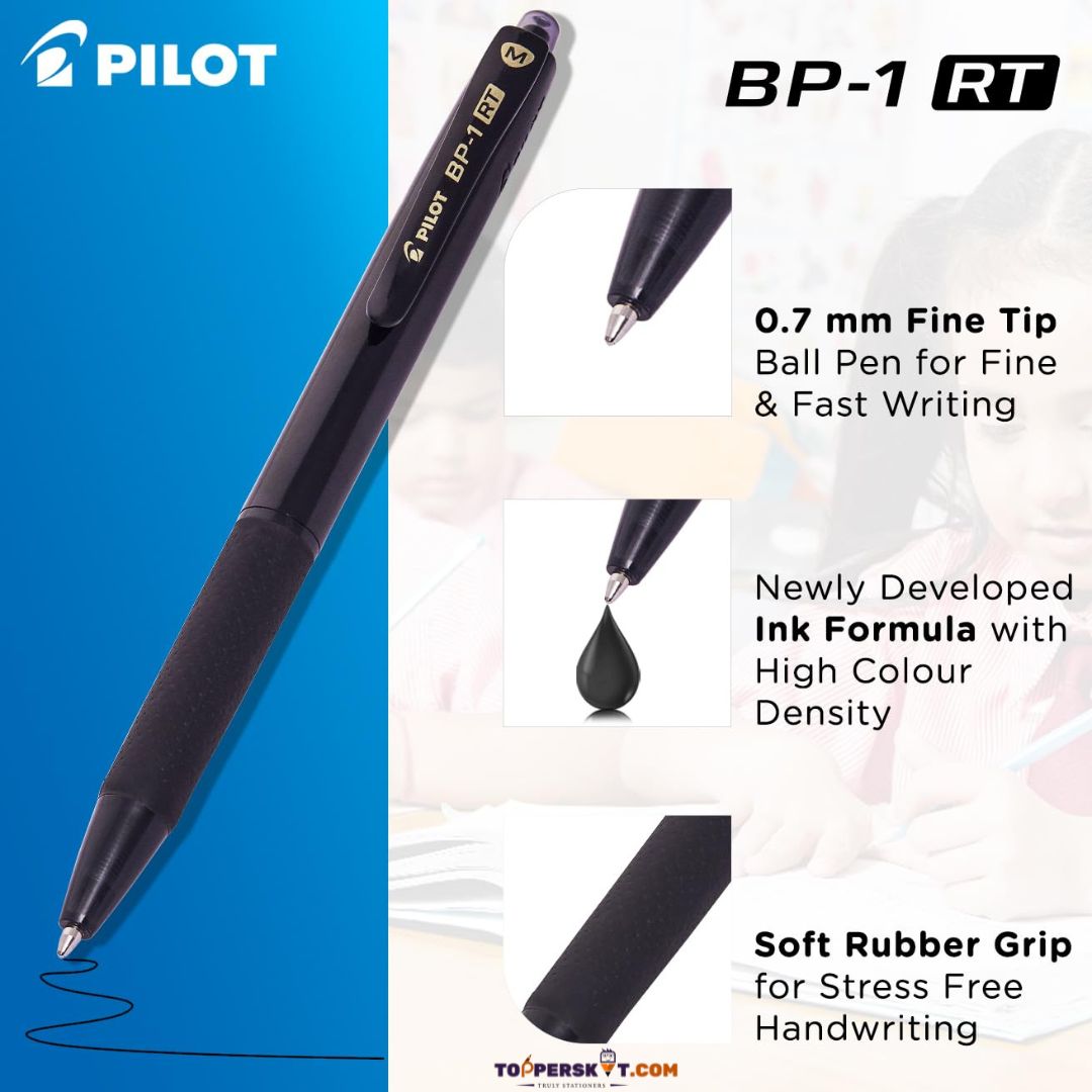 Pilot BP-1RT Ball Pen, Fine Tip Retractable Ballpoint Pen -  Black (Pack of 1)
