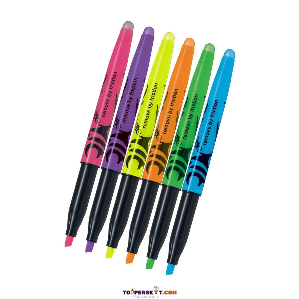 Pilot Frixion Highlighter Marking Pen – Write, Remove & Rewrite (Pack of 6)