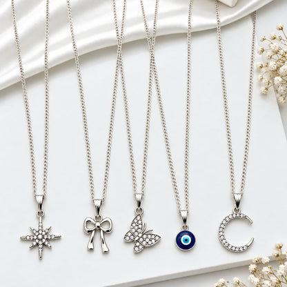 Close-up of TOPPERSKIT Silver-Tone Charm Necklace