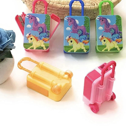 Unicorn Sharpener Eraser Suitcase Shape - Cute Trolley Bag Stationery for Kids (Pack of 1)