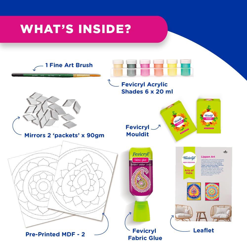 Fevicryl Lippan Art Kit – All-Inclusive DIY Craft Kit (Pack of 1)