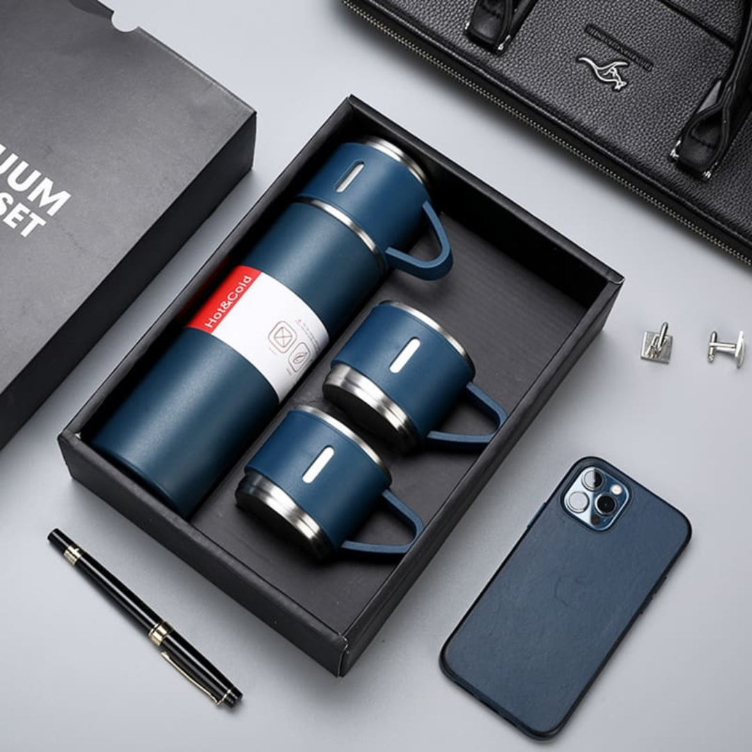 Stainless Steel Vacuum Thermal Flask Set – 500ml Hot & Cold 12-hour Insulation (Pack of 1)