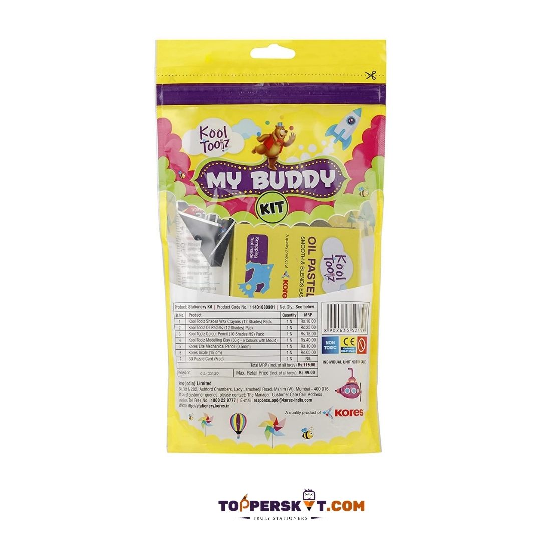 Kores My Buddy Kit: Premium 7-Piece Assorted Art Set for Creative Adventures, Perfect for Gifting and Artistic Exploration ( Pack of 1 ) - Topperskit LLP